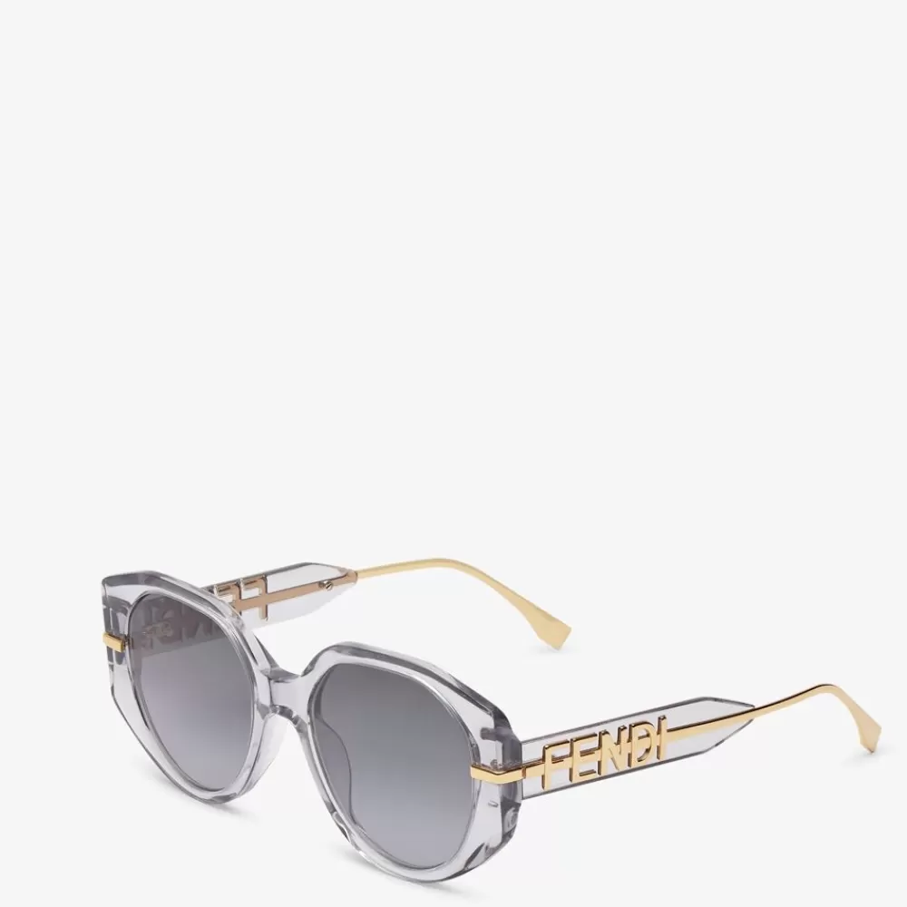 Occhiali>Fendi Occhiali Da Sole In Acetato Trasparente Grigio