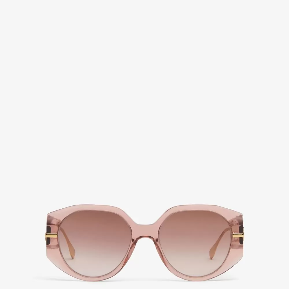 Occhiali>Fendi Occhiali Da Sole In Acetato Trasparente Rosa