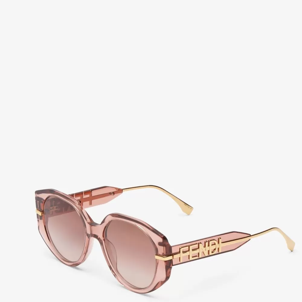 Occhiali>Fendi Occhiali Da Sole In Acetato Trasparente Rosa