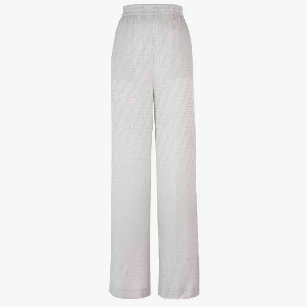 Completi>Fendi Pantalone In Crepe Satin Grigio Chiaro