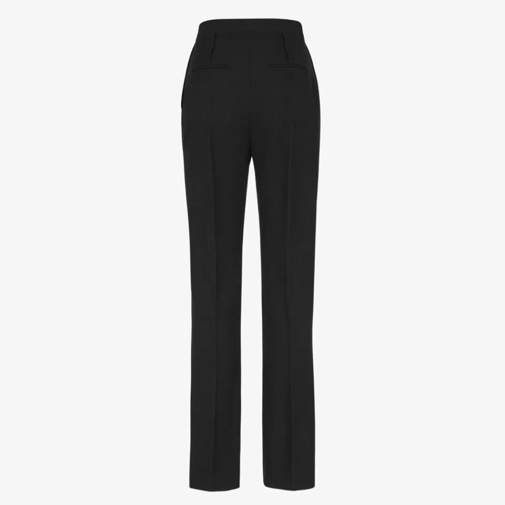 Completi>Fendi Pantalone In Lana Grain De Poudre Nera