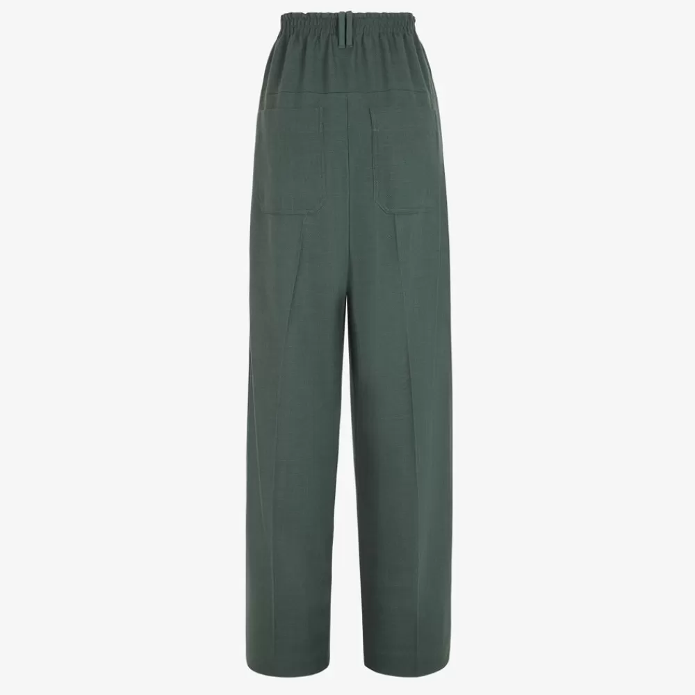 Completi>Fendi Pantalone In Lana Verde