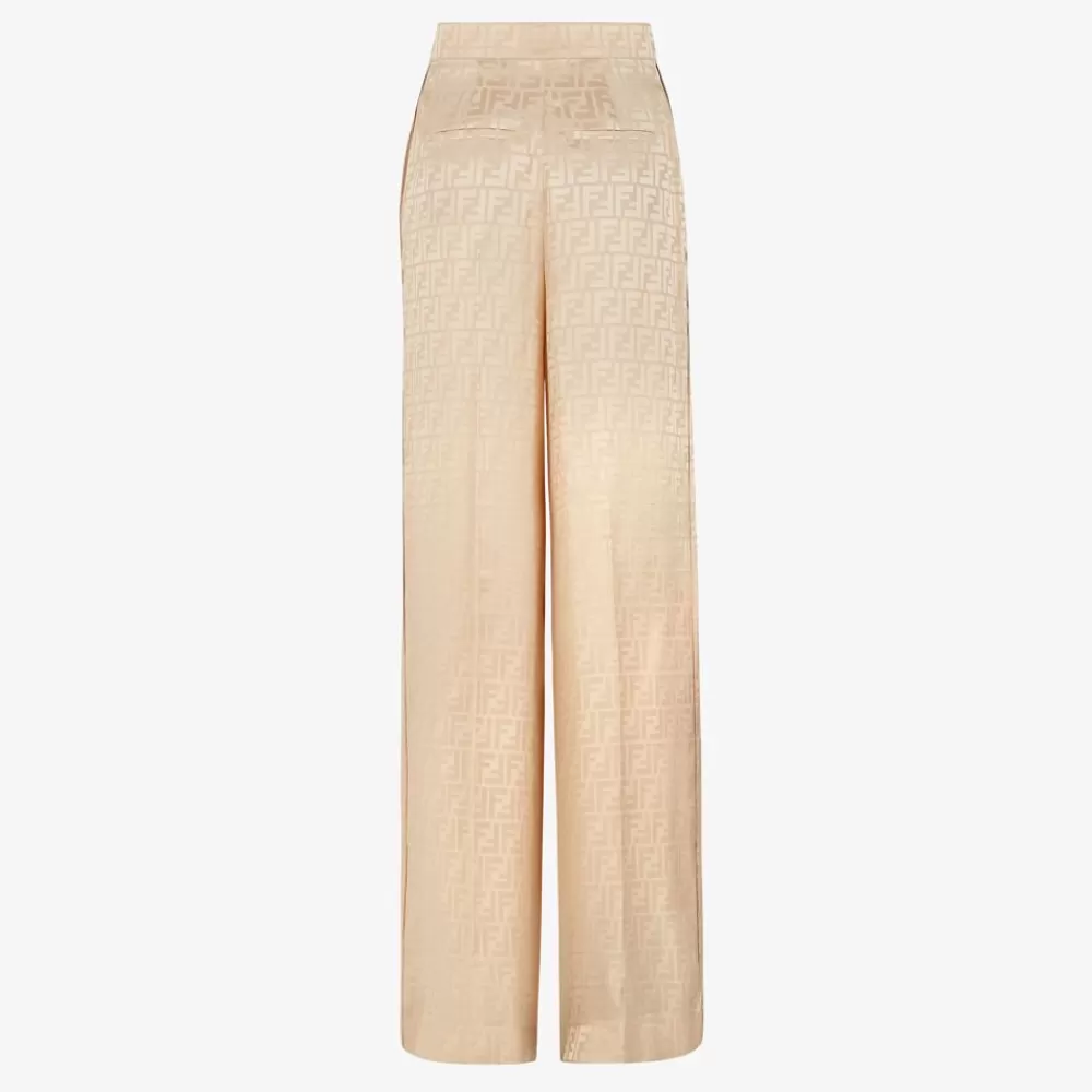 Completi>Fendi Pantalone In Seta Beige