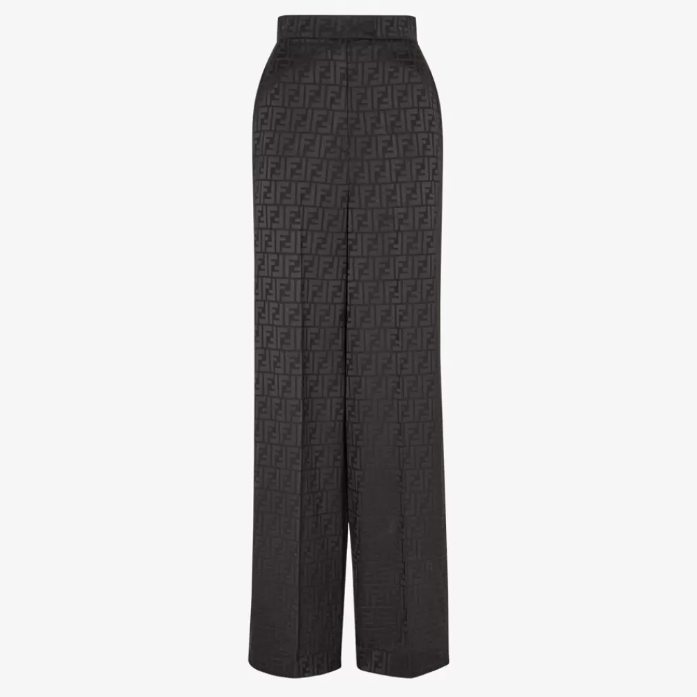 Completi>Fendi Pantalone In Seta Nera