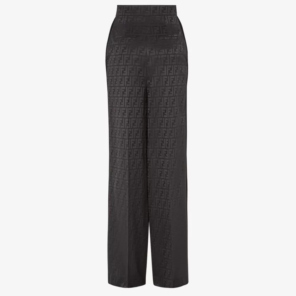 Completi>Fendi Pantalone In Seta Nera