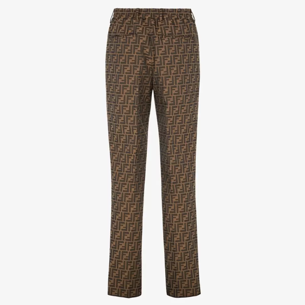 Giacche E Abiti>Fendi Pantalone In Tessuto Marrone