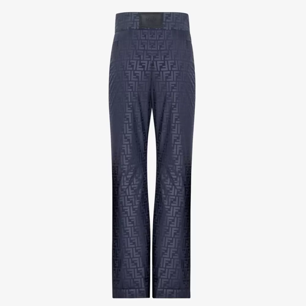 Skiwear>Fendi Pantalone In Tessuto Tecnico Ff Blu