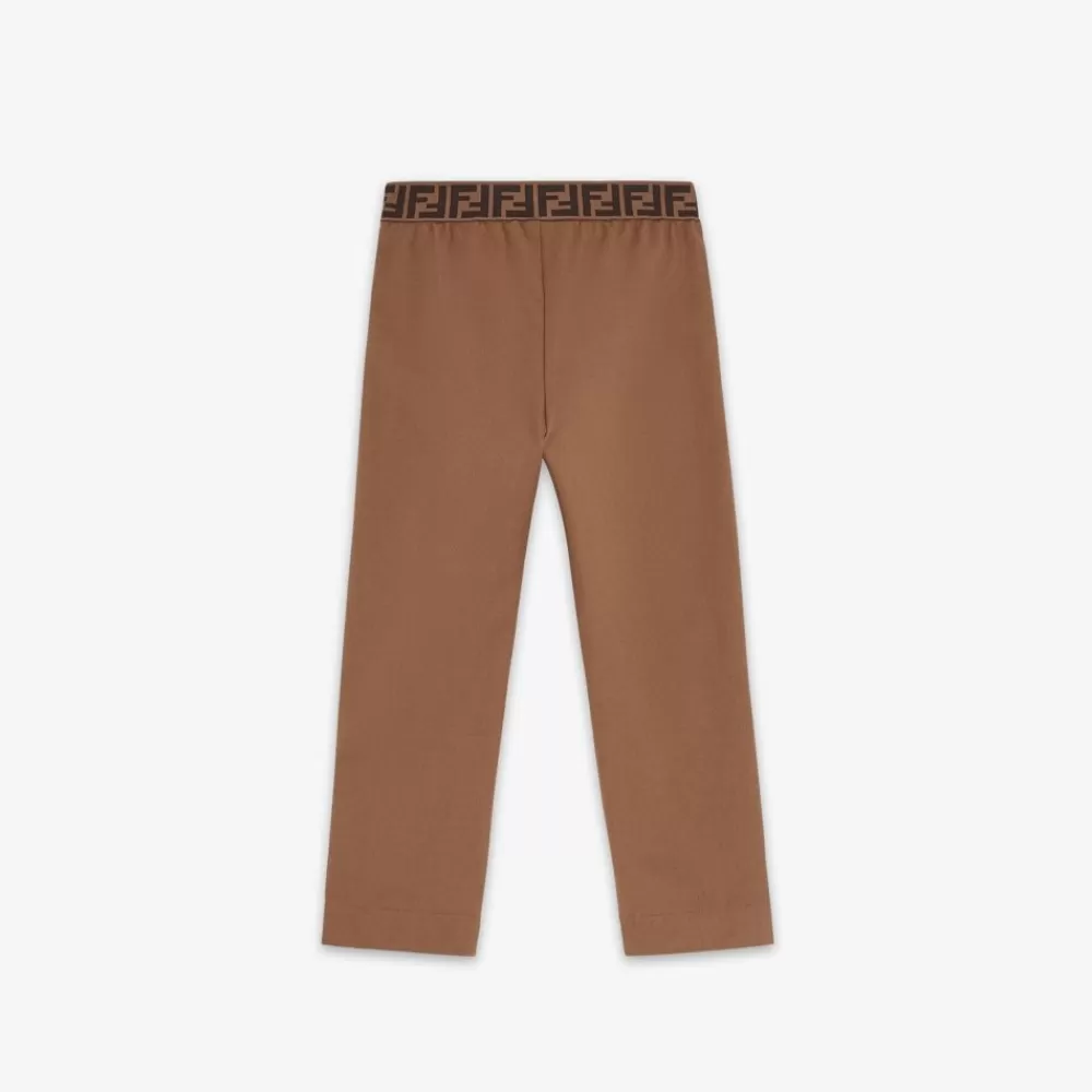 Abbigliamento>Fendi Pantaloni Junior In Gabardina Marroni