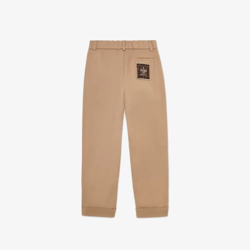 Abbigliamento>Fendi Pantaloni Junior In Gabardina Stretch Beige