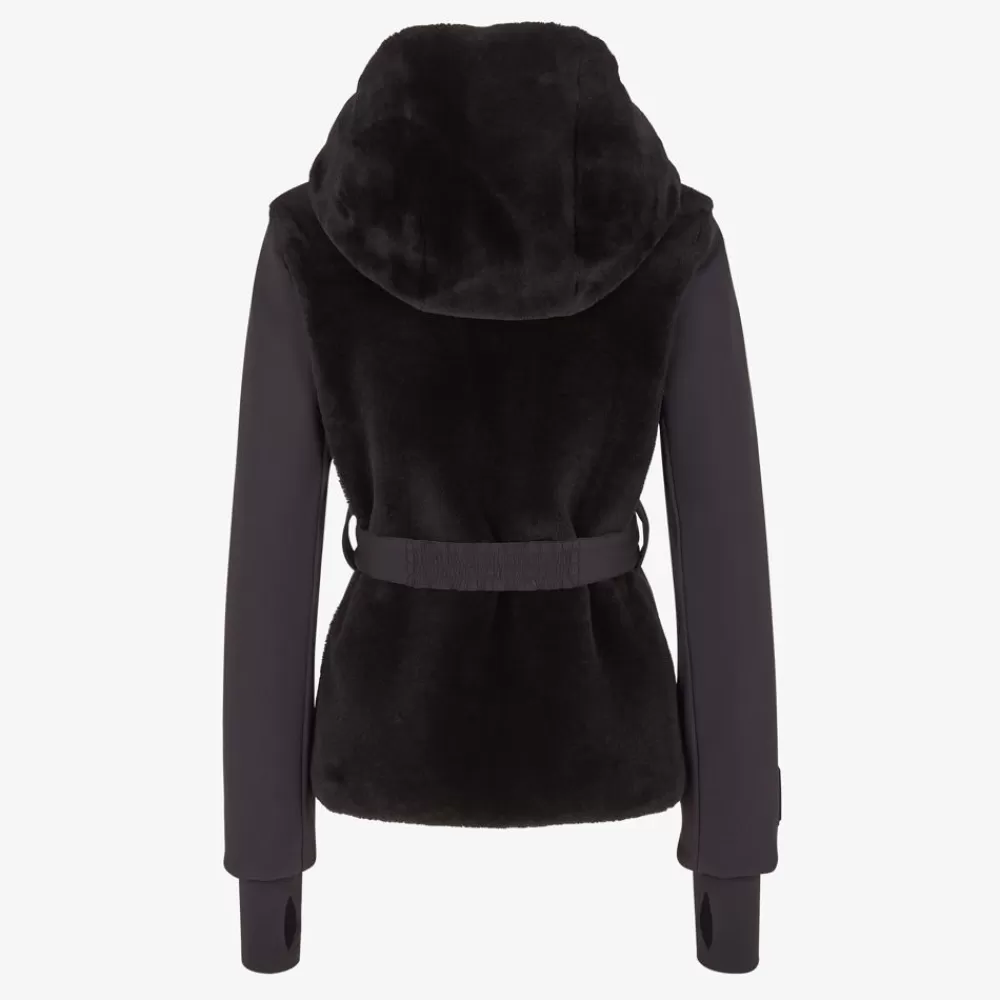 Skiwear>Fendi Piumino In Tessuto Tecnico E Shearling Nero
