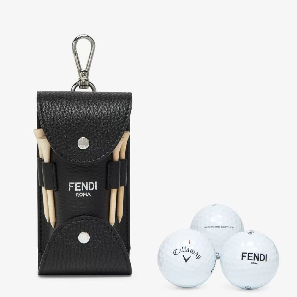 Viaggi E Lifestyle>Fendi Porta Palline Da Golf In Pelle Nera
