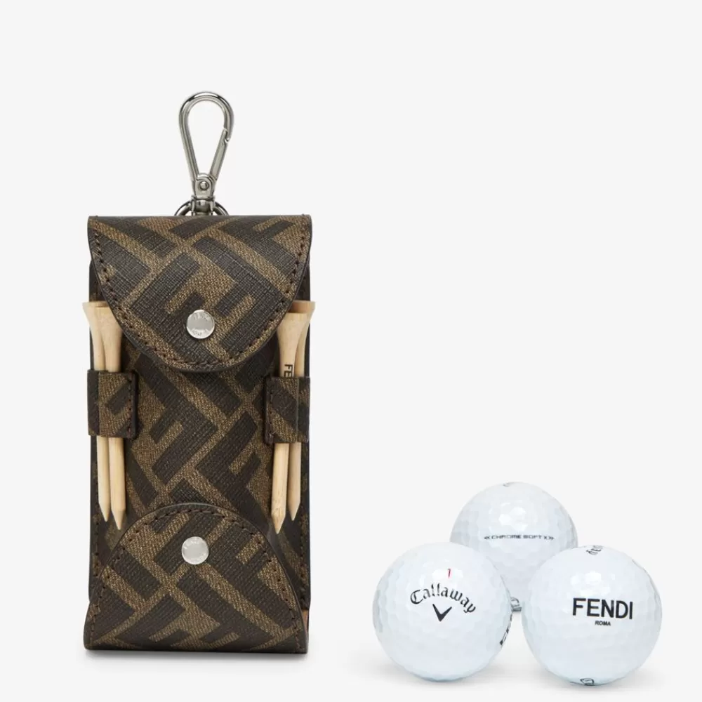 Viaggi E Lifestyle>Fendi Porta Palline Da Golf In Tessuto Marrone