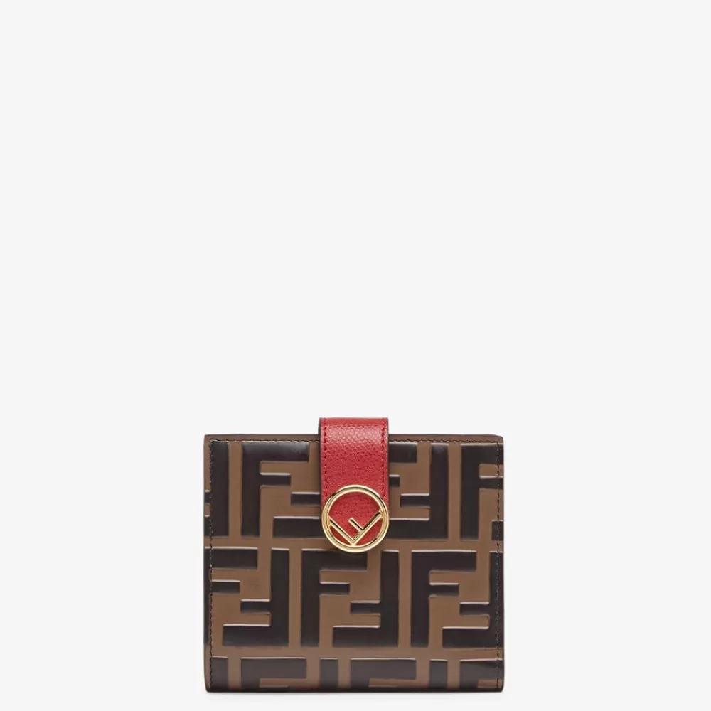 Portafogli>Fendi Portafoglio Compatto In Pelle Rossa