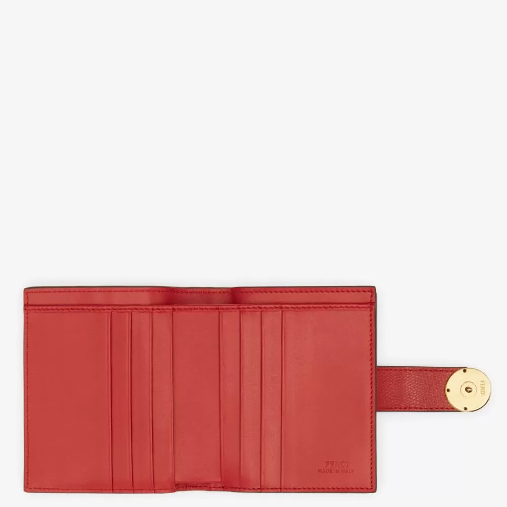 Portafogli>Fendi Portafoglio Compatto In Pelle Rossa