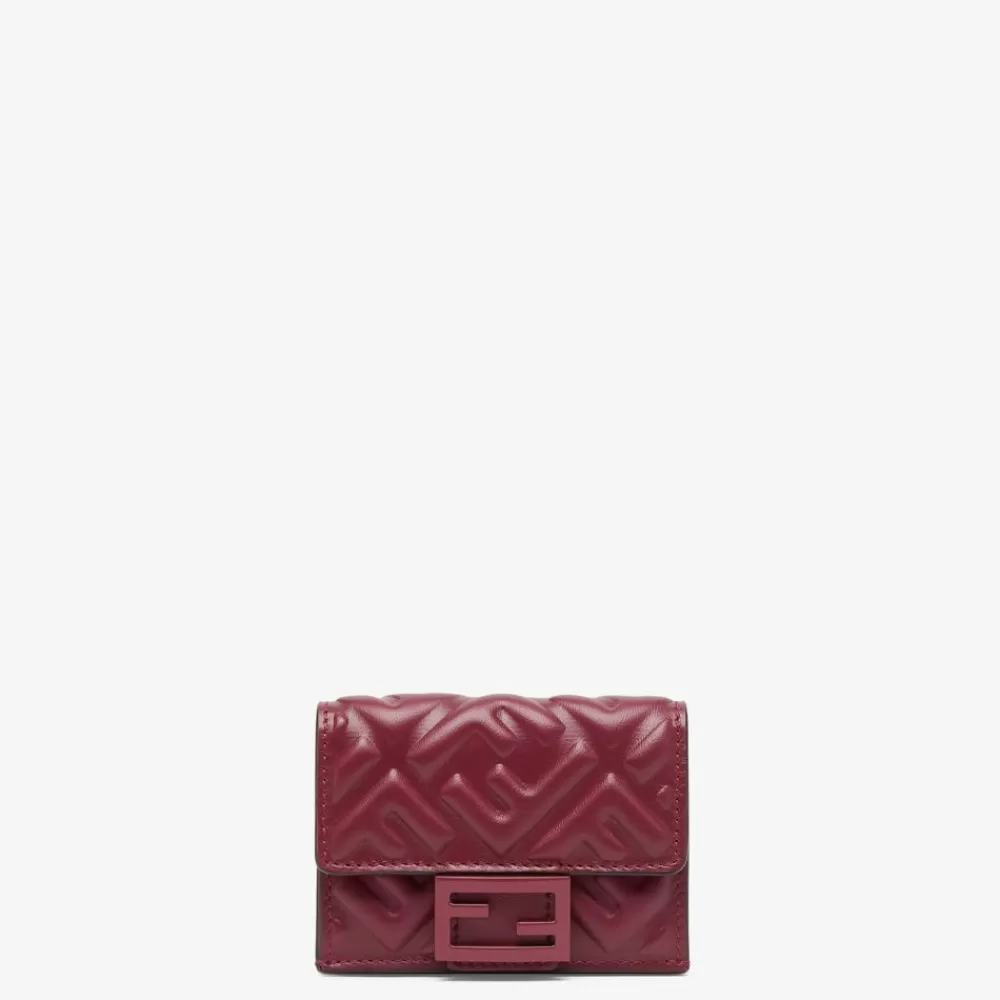 Portafogli Con Catena>Fendi Portafoglio In Nappa Bordeaux