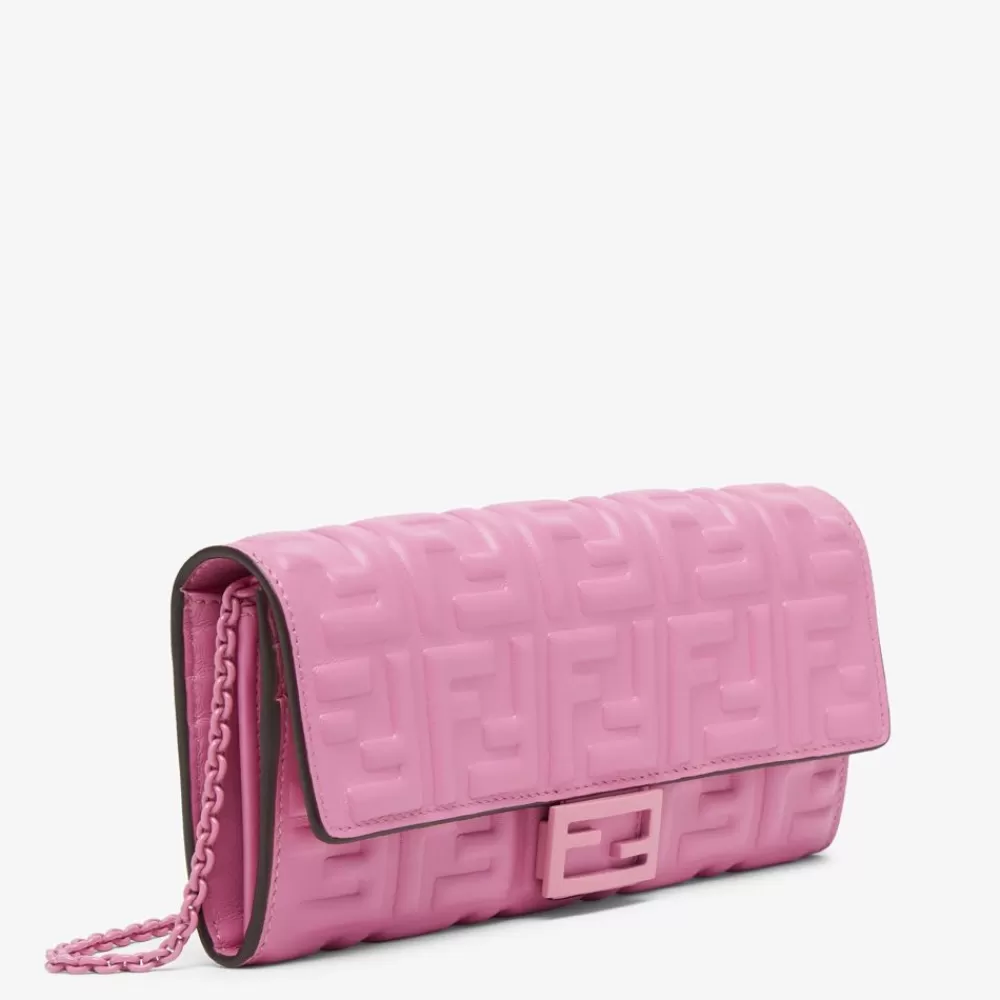 Portafogli Con Catena>Fendi Portafoglio In Nappa Rosa