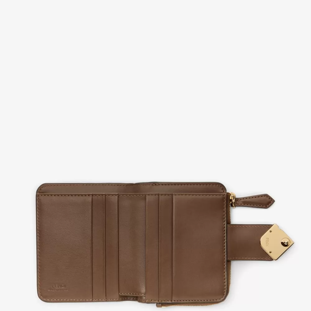 Portafogli>Fendi Portafoglio In Pelle Ff Marrone E Nero