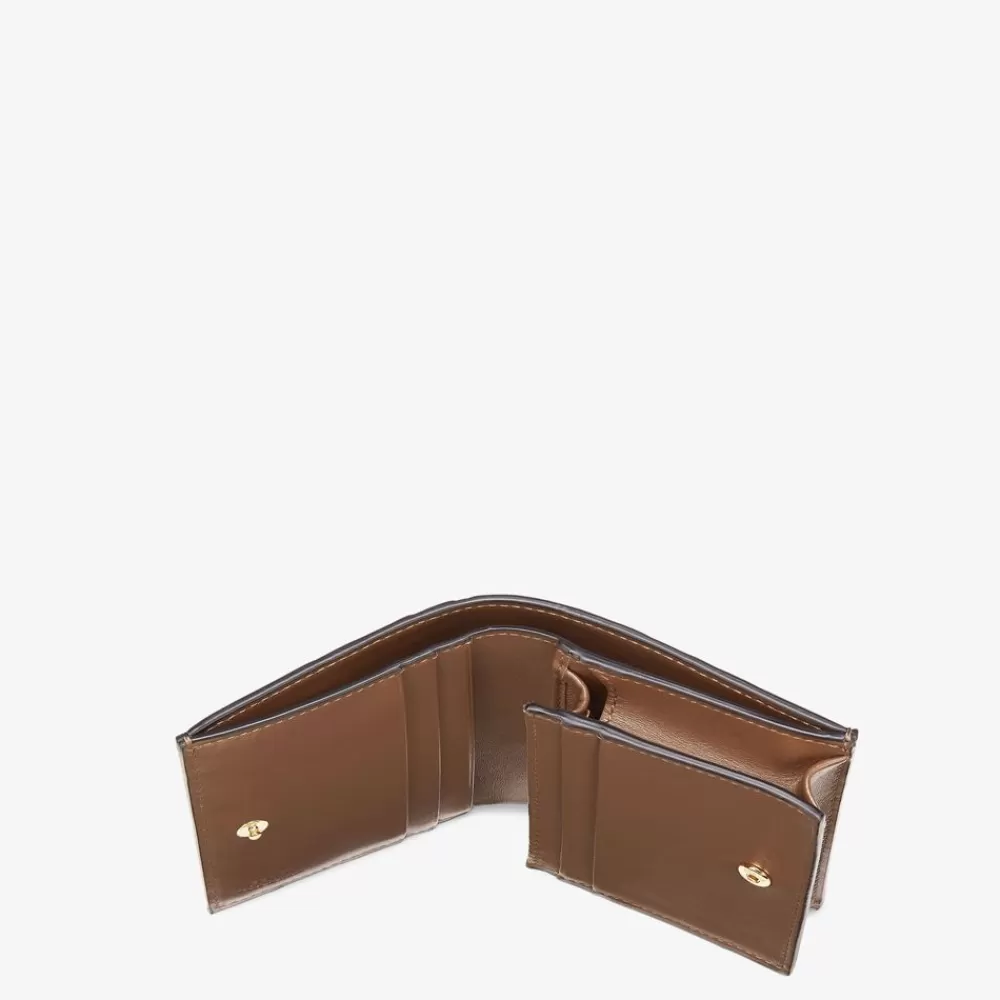 Portafogli Con Catena>Fendi Portafoglio In Pelle Marrone