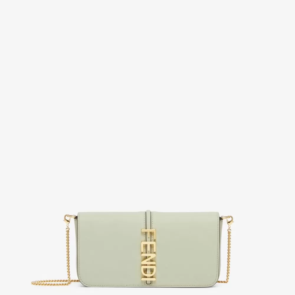 Portafogli Con Catena>Fendi Portafoglio In Pelle Verde