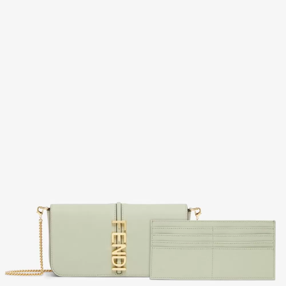 Portafogli Con Catena>Fendi Portafoglio In Pelle Verde