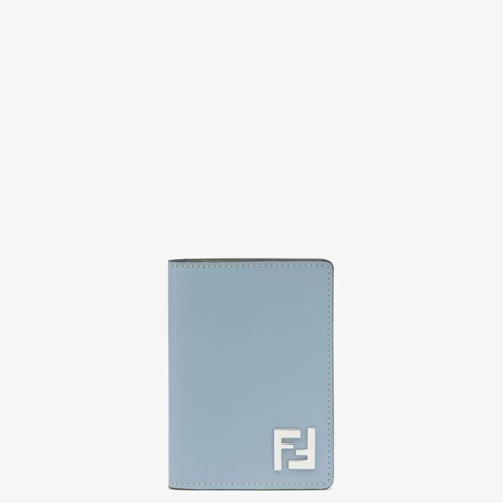 Portacarte>Fendi Portatessere In Pelle Azzurra