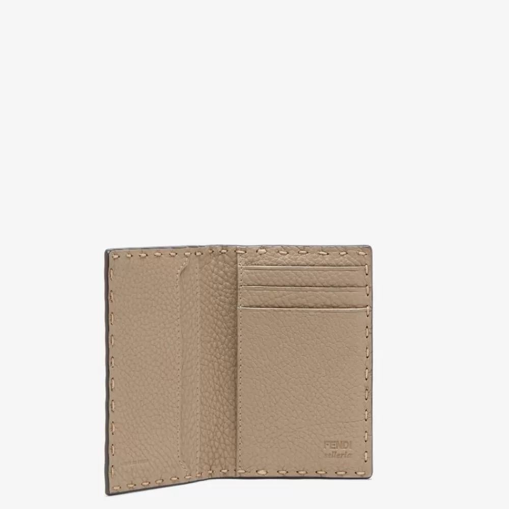 Portacarte>Fendi Portatessere In Pelle Beige