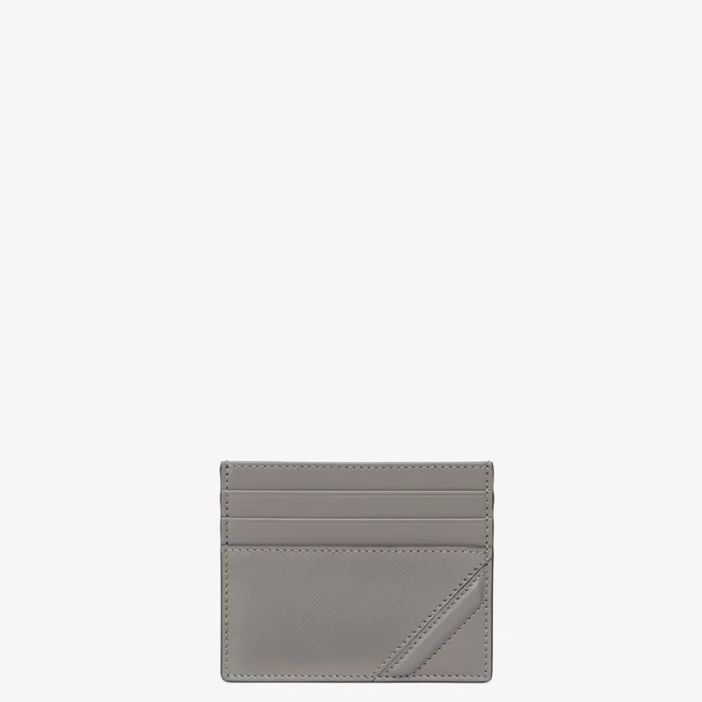 Portacarte>Fendi Portatessere In Pelle Grigia
