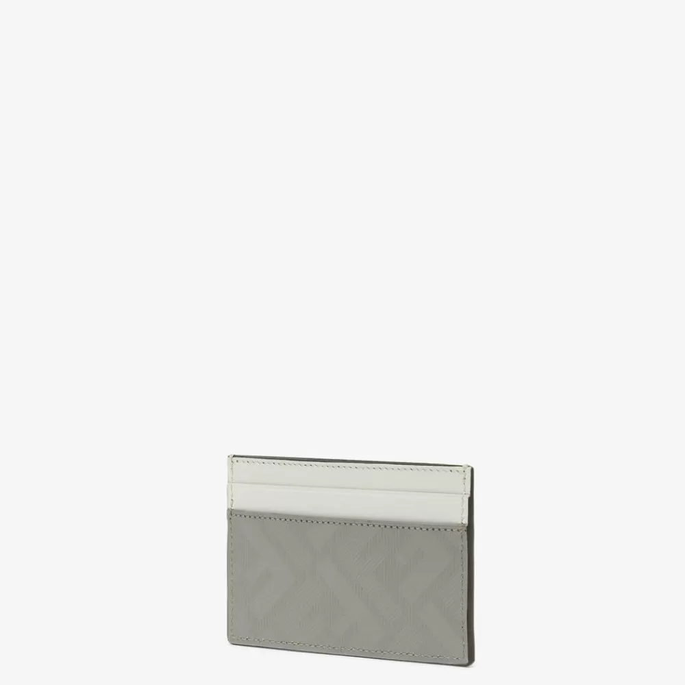Portacarte>Fendi Portatessere In Pelle Grigio Tortora