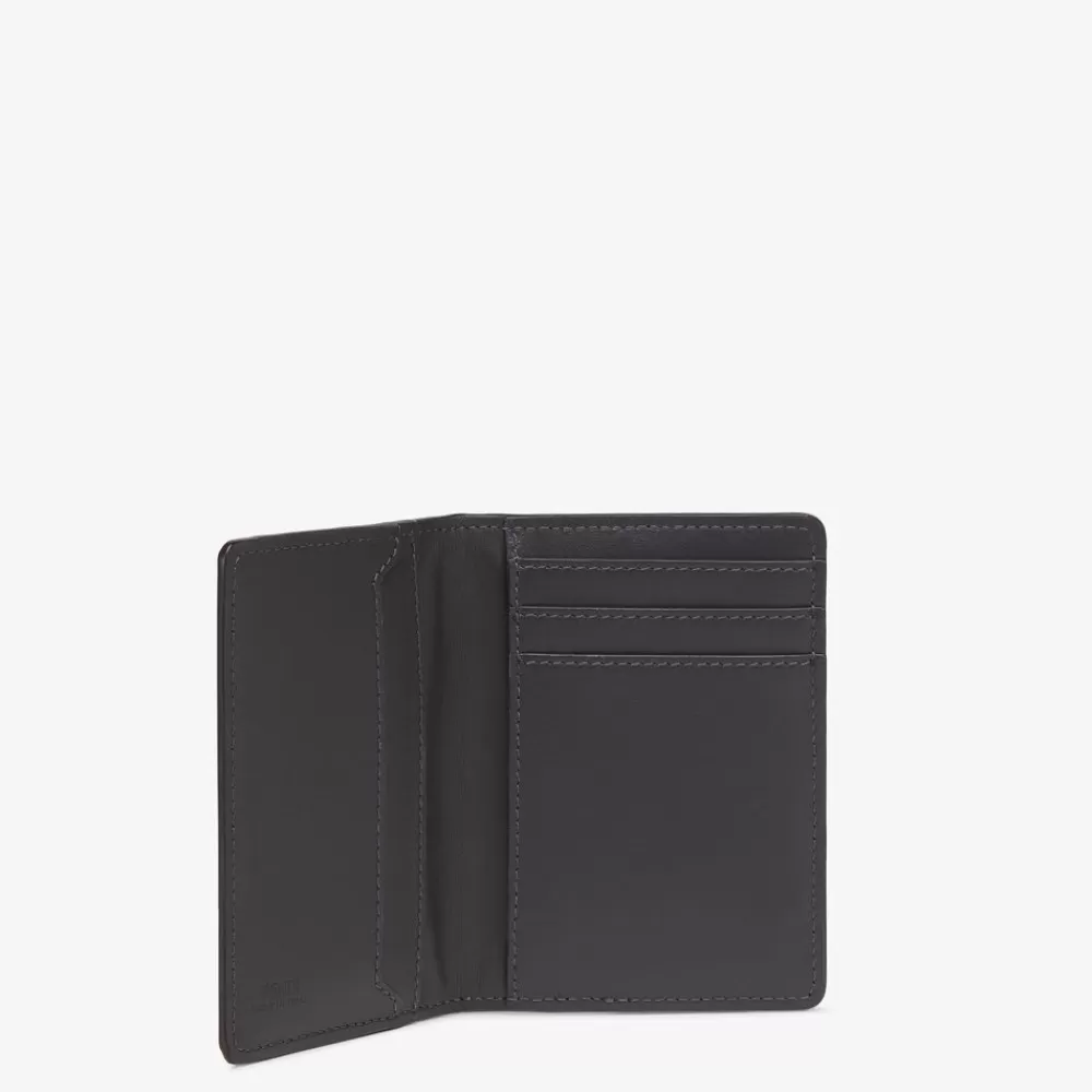 Portacarte>Fendi Portatessere In Struzzo Grigio