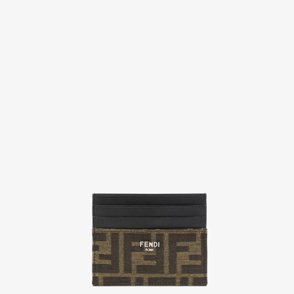Portacarte>Fendi Portatessere In Tessuto Ff Marrone