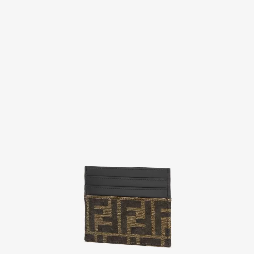 Portacarte>Fendi Portatessere In Tessuto Ff Marrone