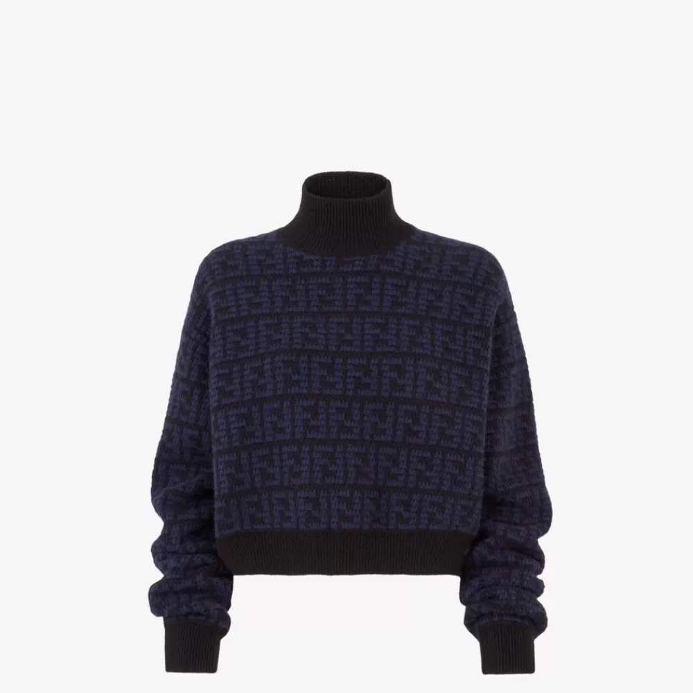 Maglieria>Fendi Pullover In Cashmere Blu