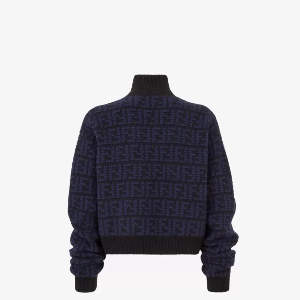 Maglieria>Fendi Pullover In Cashmere Blu
