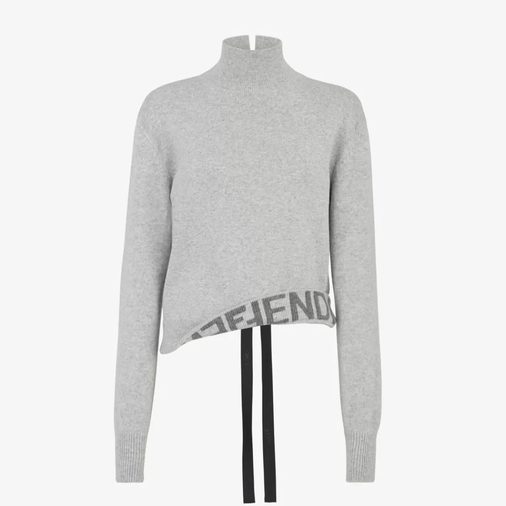 Maglieria>Fendi Pullover In Cashmere E Lana Grigia