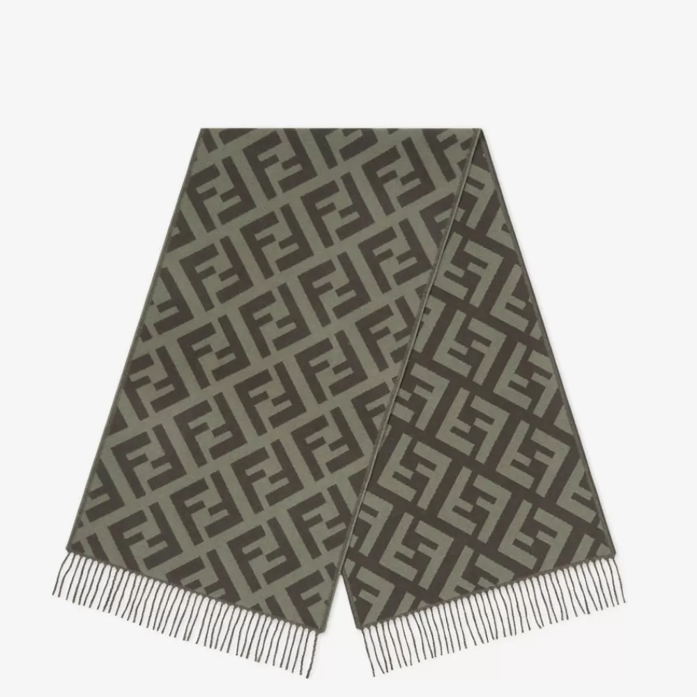 Sciarpe E Poncho>Fendi Sciarpa In Cashmere Verde