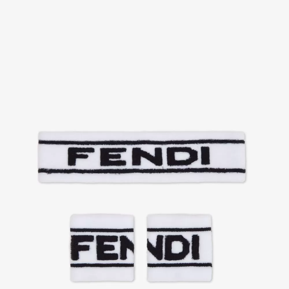 Viaggi E Lifestyle>Fendi Set Da Tennis In Spugna Bianca