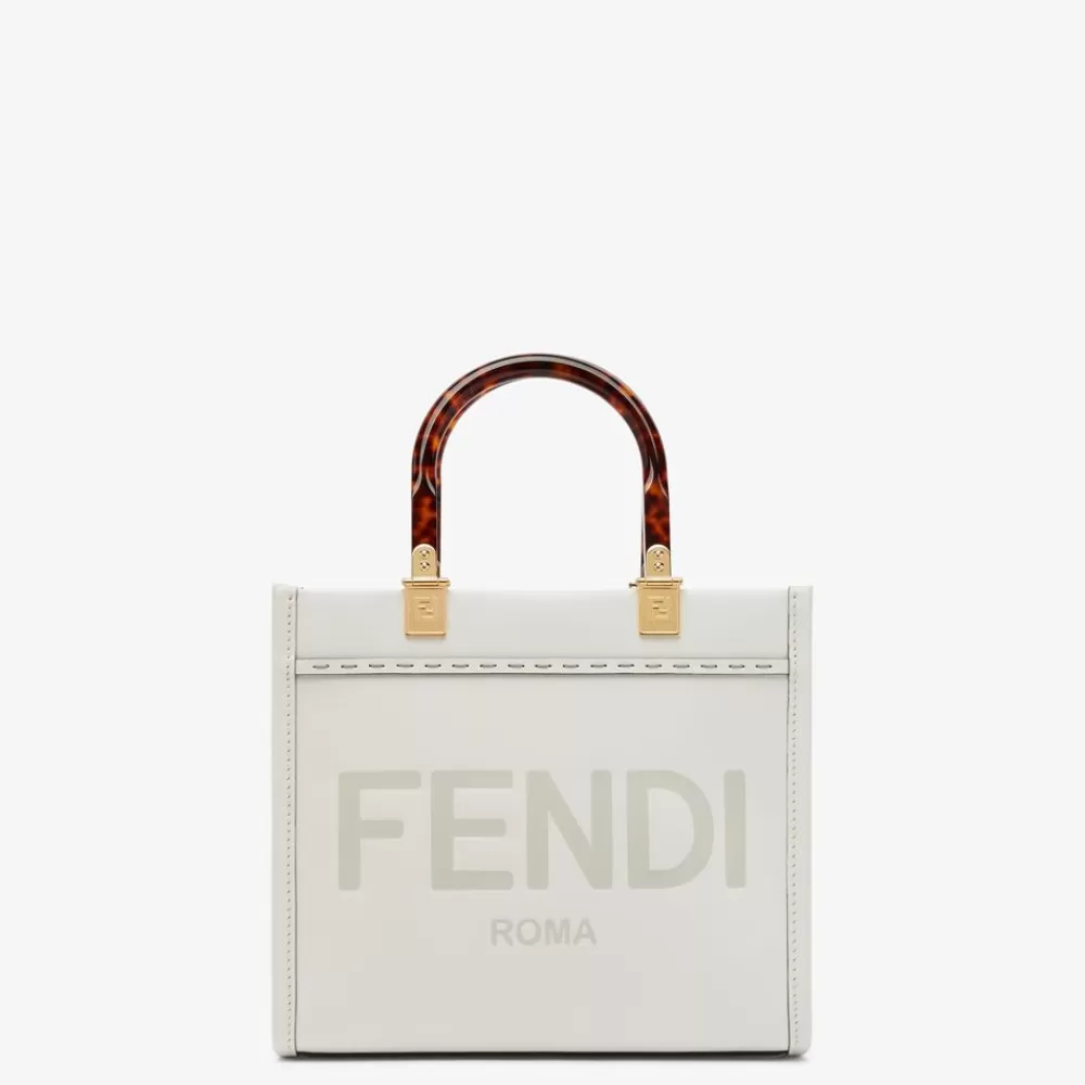 Timeless>Fendi Shopper In Pelle Bianca