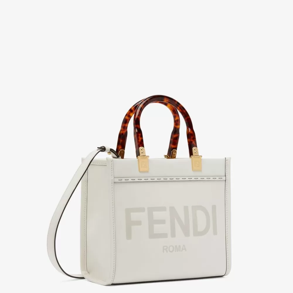 Timeless>Fendi Shopper In Pelle Bianca