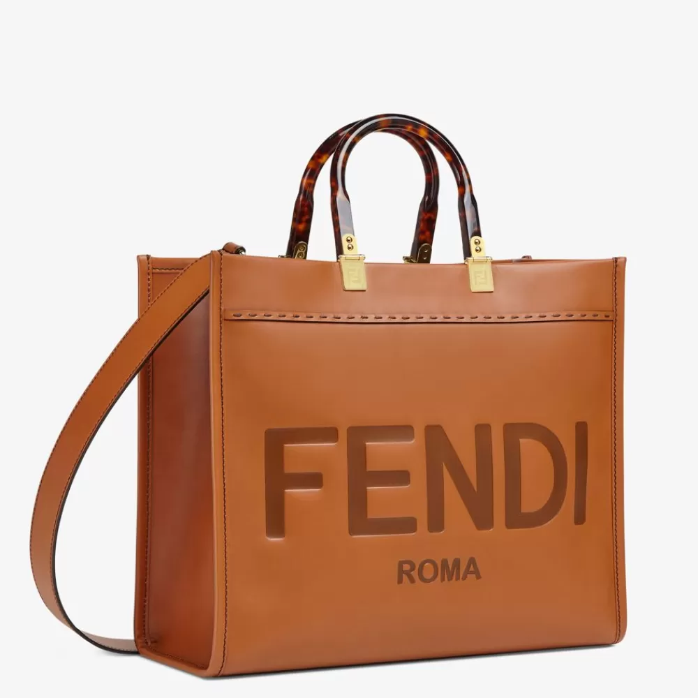 Timeless>Fendi Shopper In Pelle Marrone