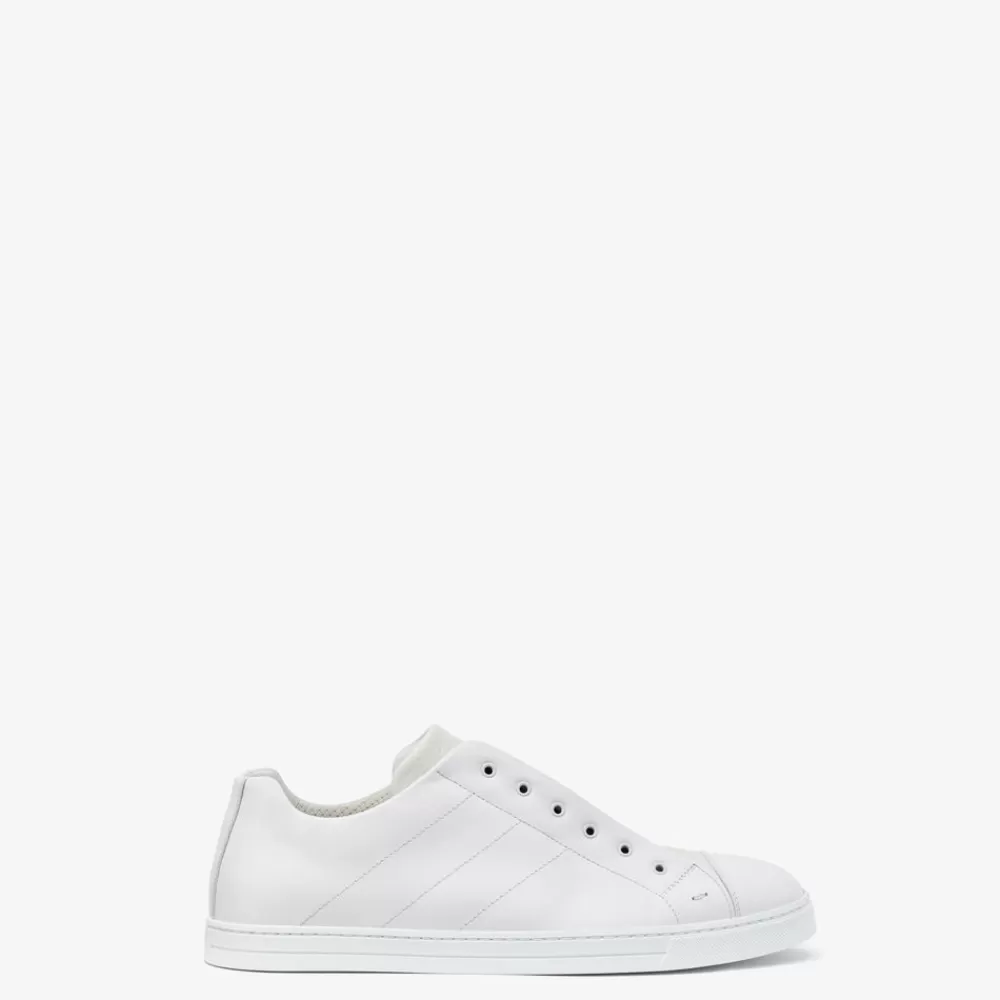Sneakers>Fendi Slip On In Pelle Bianca