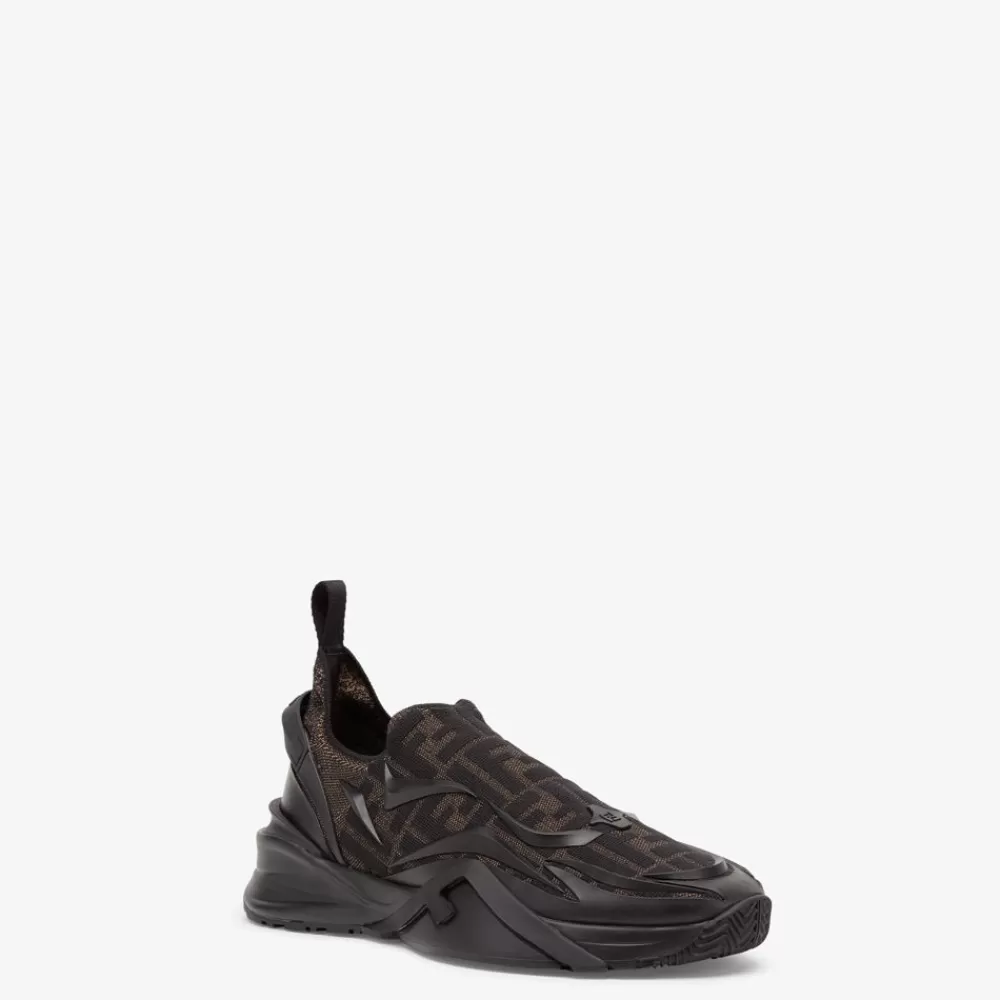 Sneakers>Fendi Sneaker Running In Mesh Marrone