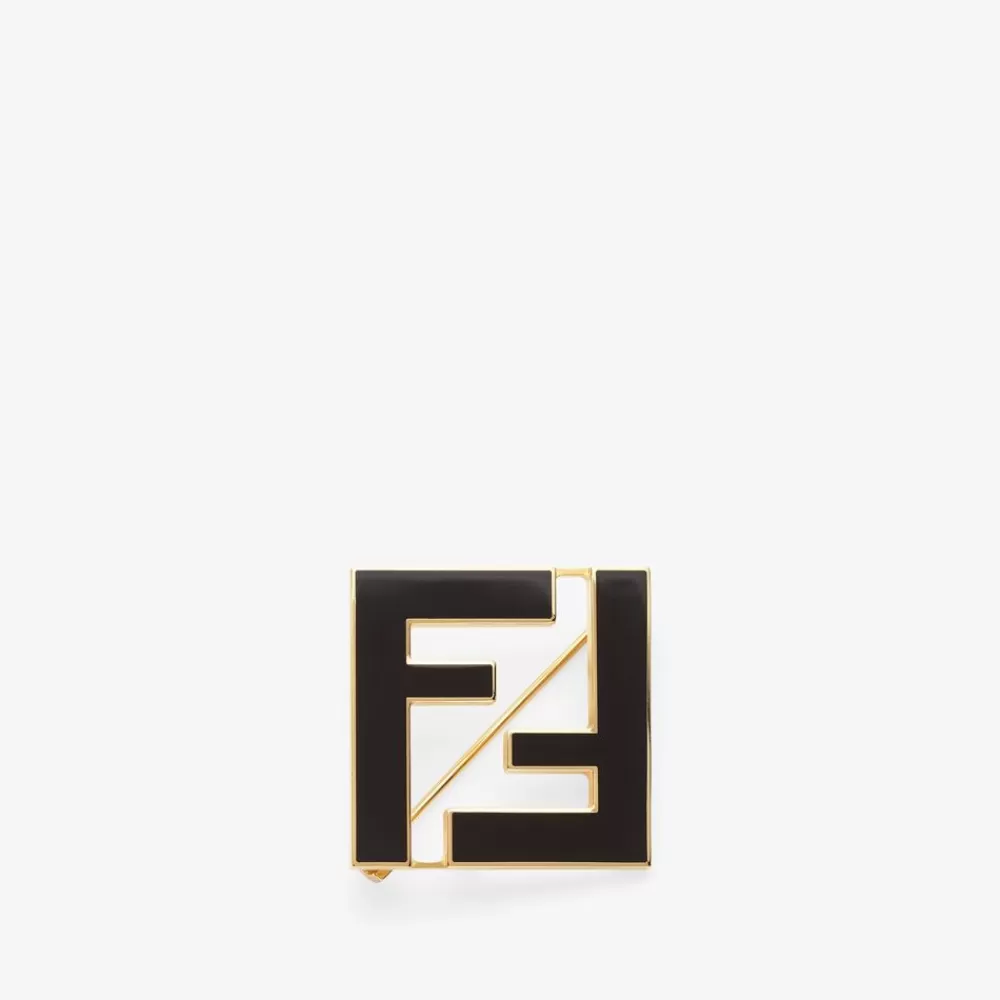 Orecchini E Spille>Fendi Spilla In Metallo Nero