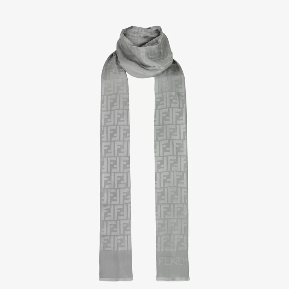 Foulard In Seta>Fendi Stola In Seta Grigia