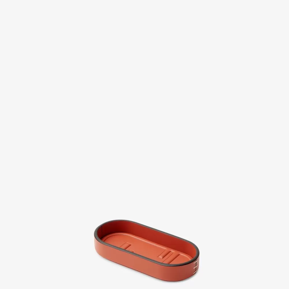 Accessori Per La Casa>Fendi Svuotatasche In Pelle Rosso Mattone