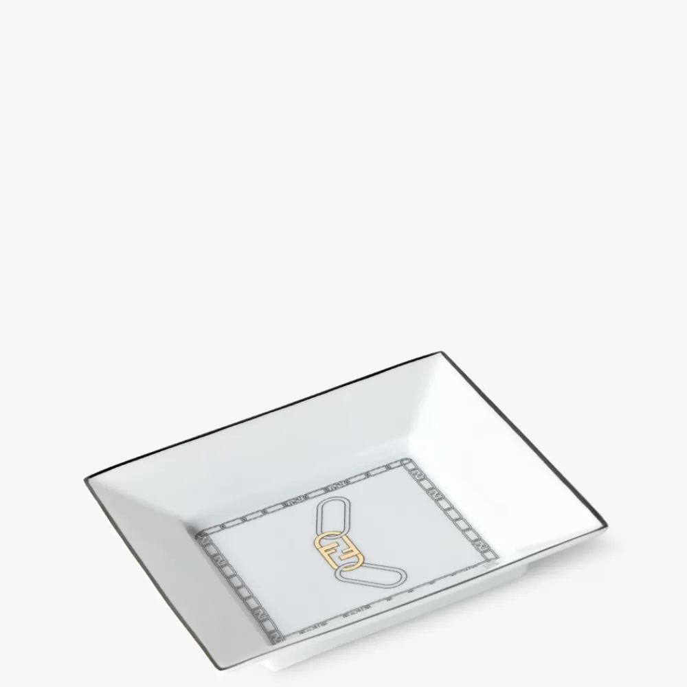 Candele E Idee Regalo>Fendi Svuotatasche In Porcellana Bianca