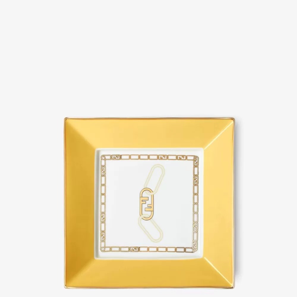 Candele E Idee Regalo>Fendi Svuotatasche In Porcellana Gialla