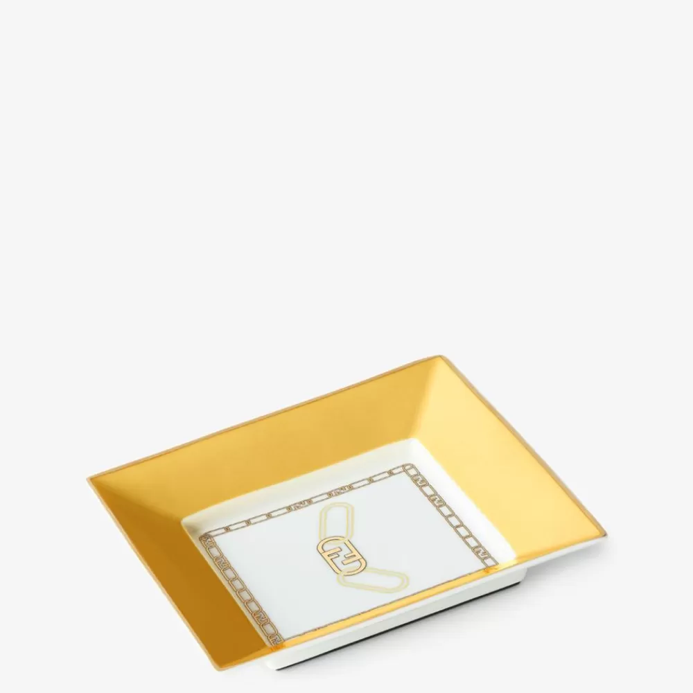 Candele E Idee Regalo>Fendi Svuotatasche In Porcellana Gialla