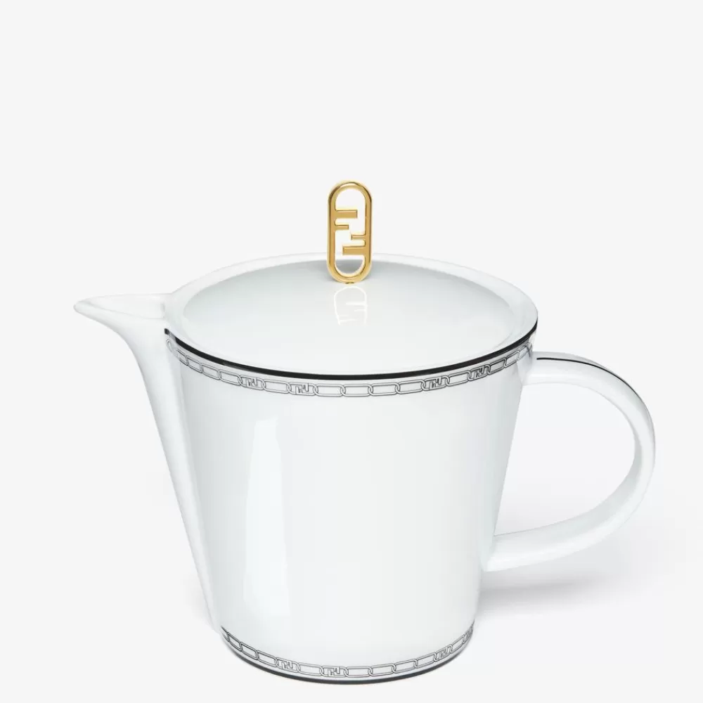 Accessori Per La Tavola>Fendi Teiera In Porcellana Bianca