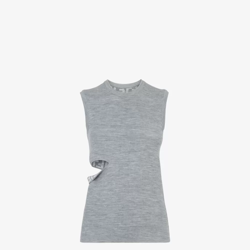 Completi>Fendi Top In Lana Grigia