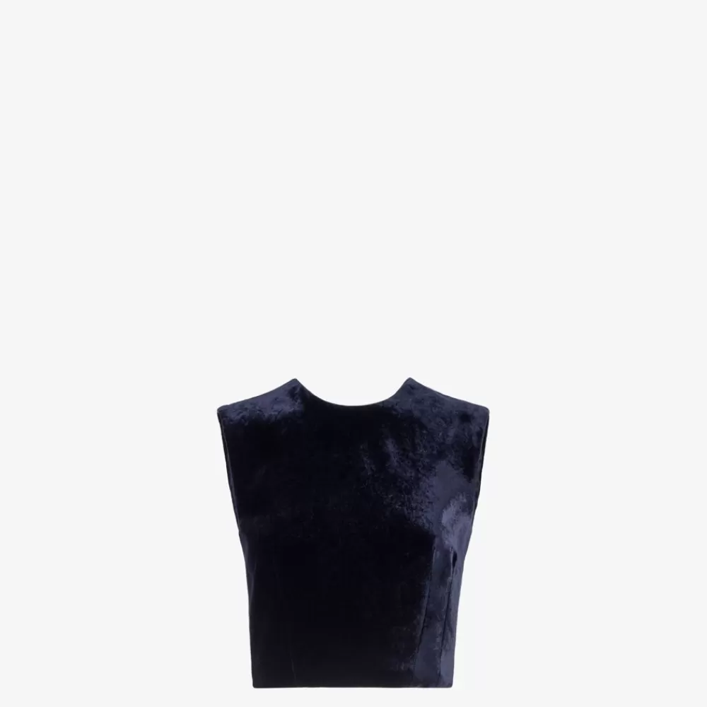 Completi>Fendi Top In Velluto Blu
